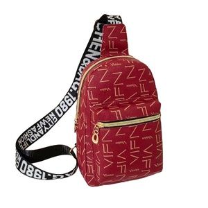 1037-Simple & Casual Crossbody Bag- Red